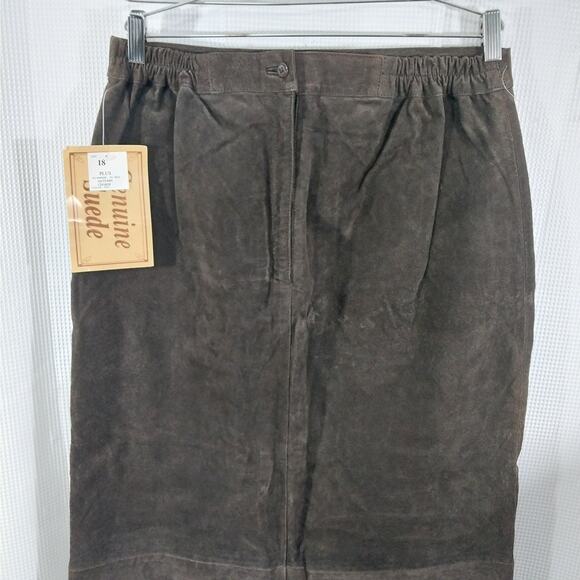 NWT! FASHION BUG! COCOA BROWN GENUINE SUEDE LEATHER PENCIL STYLE SKIRT! SZ 18 - Picture 6 of 12